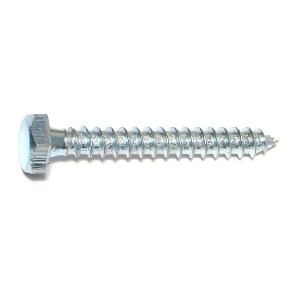 Midwest Fastener Lag Screw, 1/4 in, 2 in, Steel, Zinc Plated Hex Hex Drive, 100 PK 01289